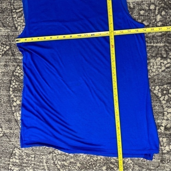 Vince Women’s Size L Royal Blue Rayon Knit Silk Blend Sleeveless Long Tank Top - Picture 6 of 7